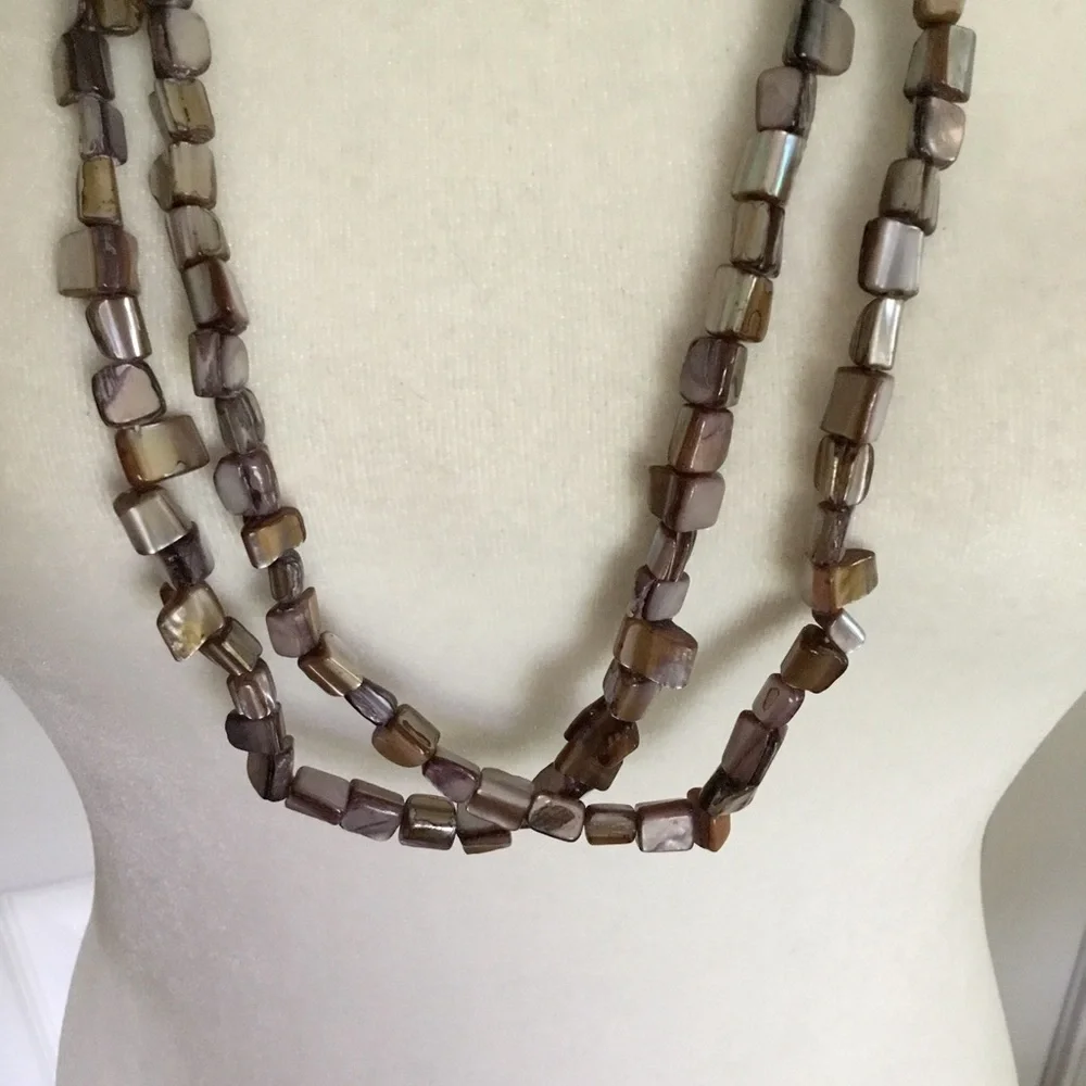 Boho Festival Abalone Vintage Vibe Double Strand Necklace